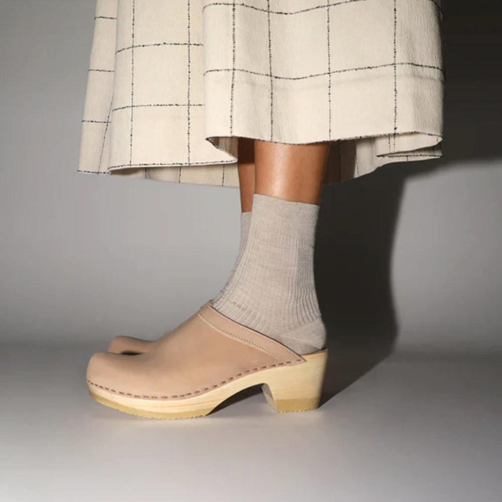 Old School Clogs in Bone